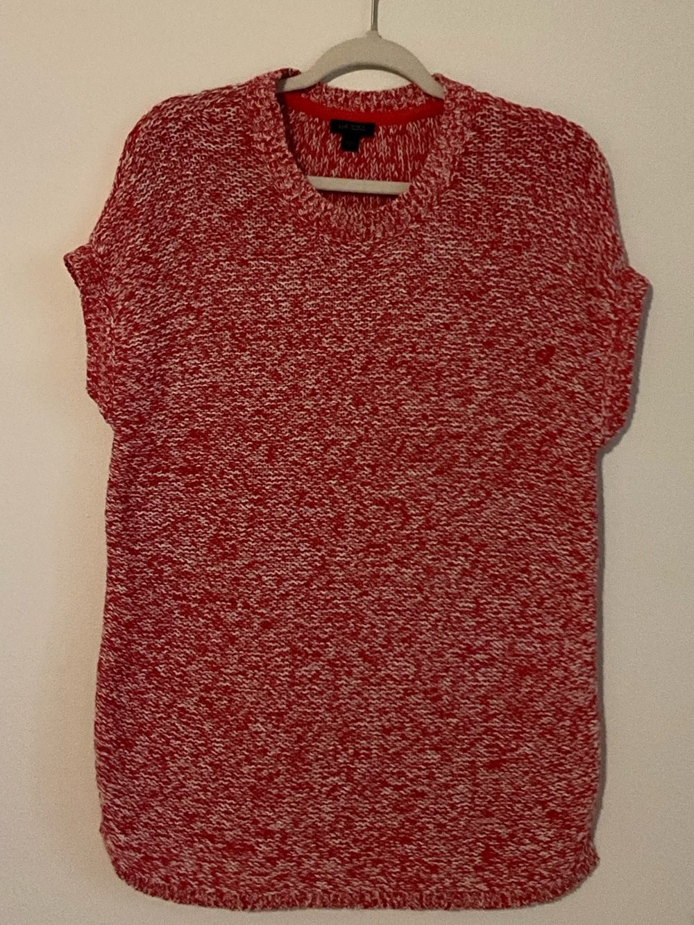 J. Jill Pink & White Marled Crewneck Tunic Sweater Small